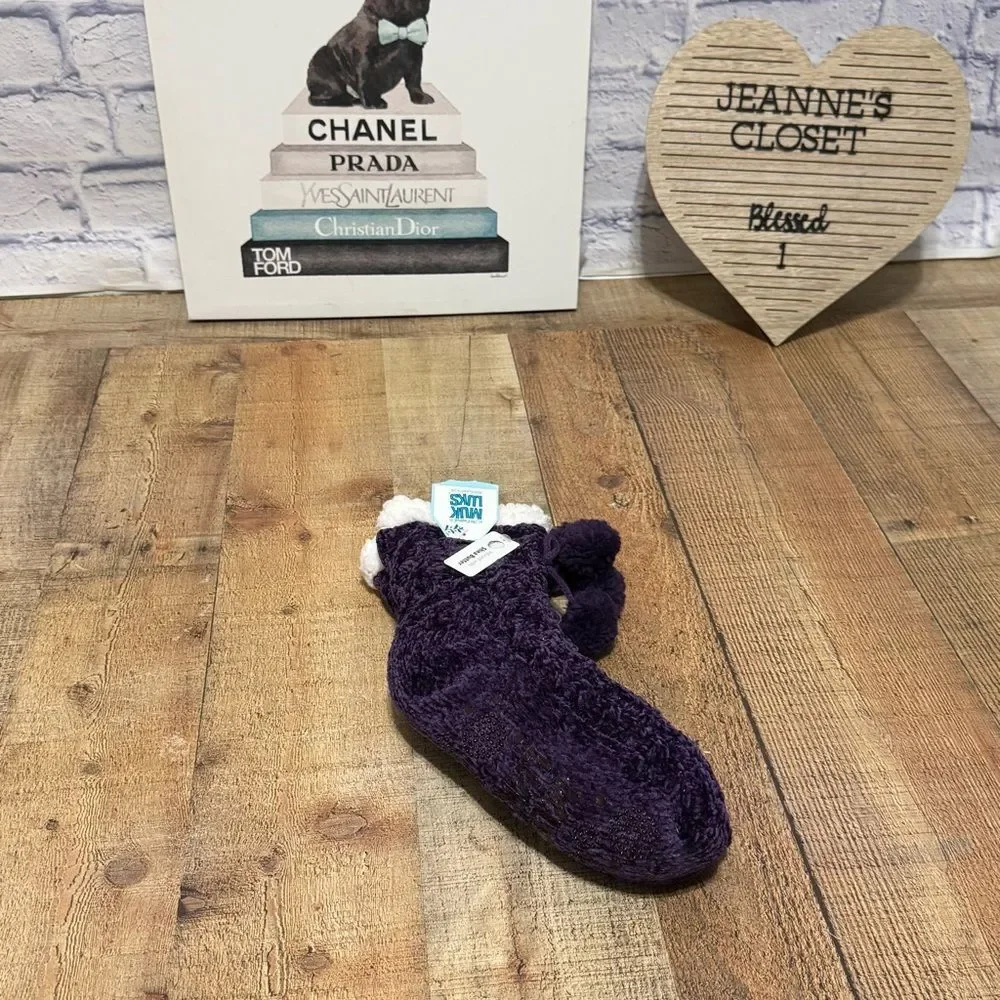 Muk Luks NWT Slipper Socks purple glitter